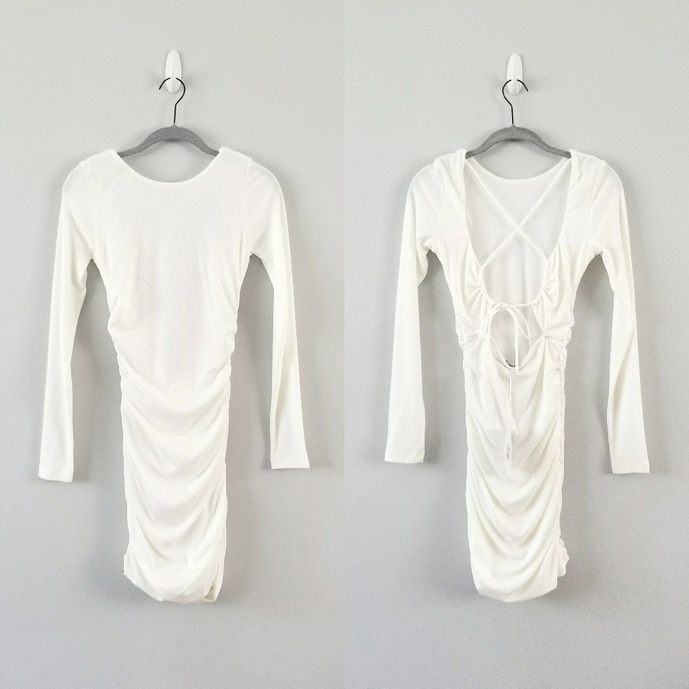 Open Back Ribbed Mini Bodycon Dress - Picture 6 of 6